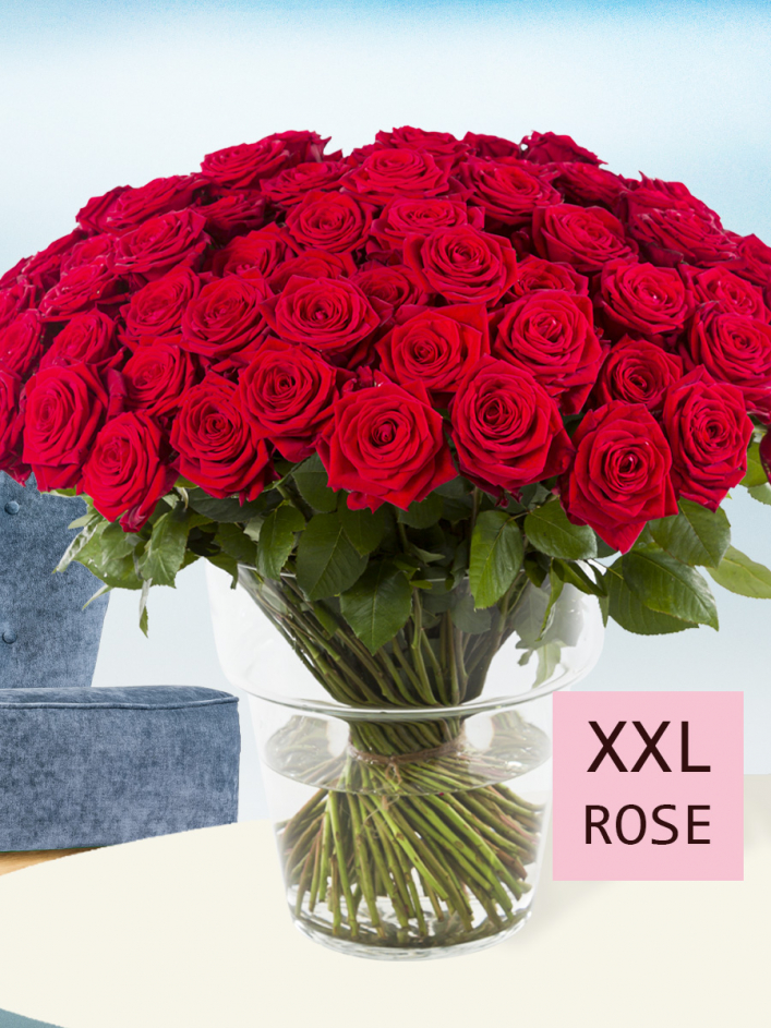 De lucht ongerustheid Interesseren Boeket 100 rode rozen - Red Naomi - Sameday levering mogelijk
